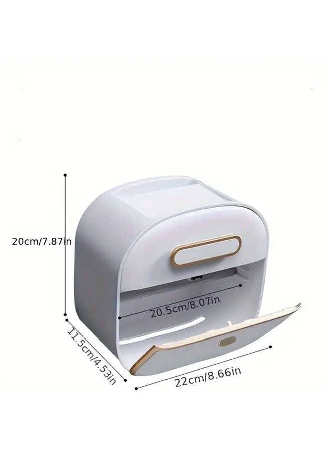 حامل ورق الحائط الأخضر المثبت على الحائط مع درج مقاوم للماء بدون حفر التثبيت تخزين الحمام - Image 5